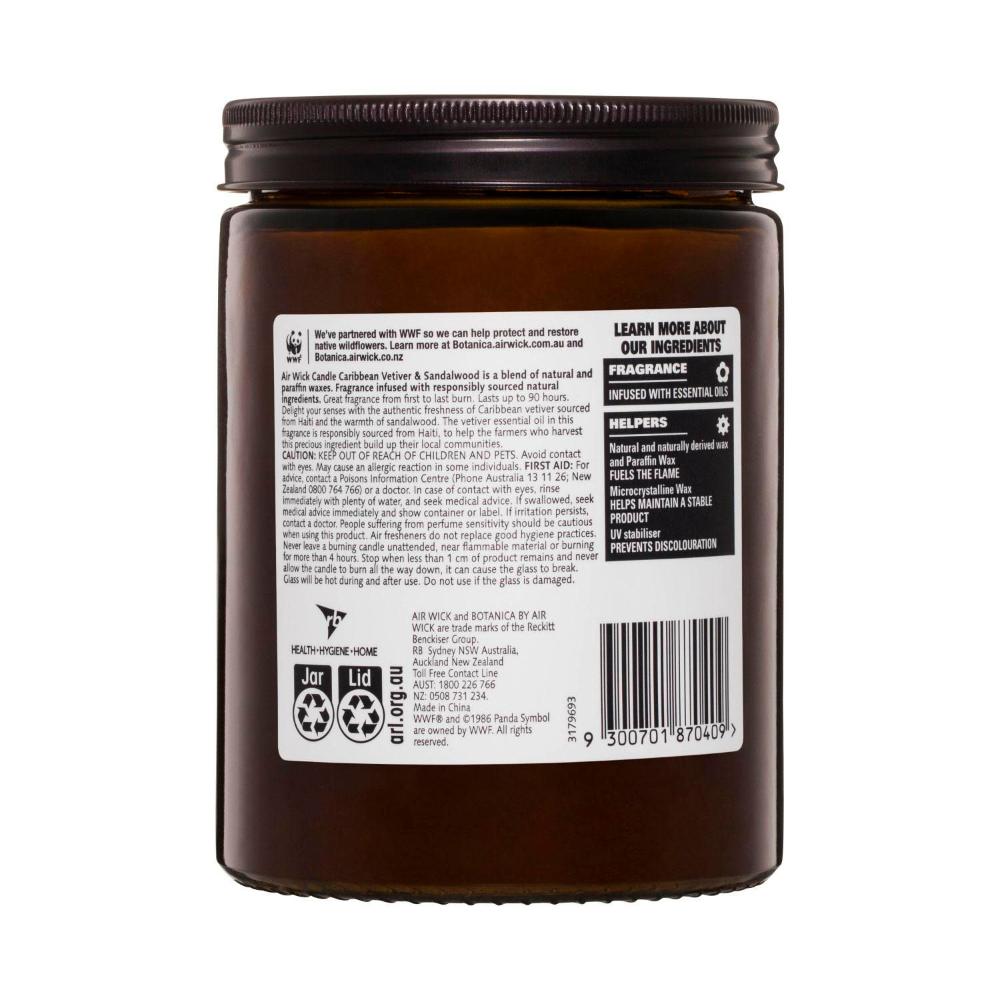 Botanica By Air Wick Scented Candle Caribbean Vetiver & Sandalwood - 1 each
