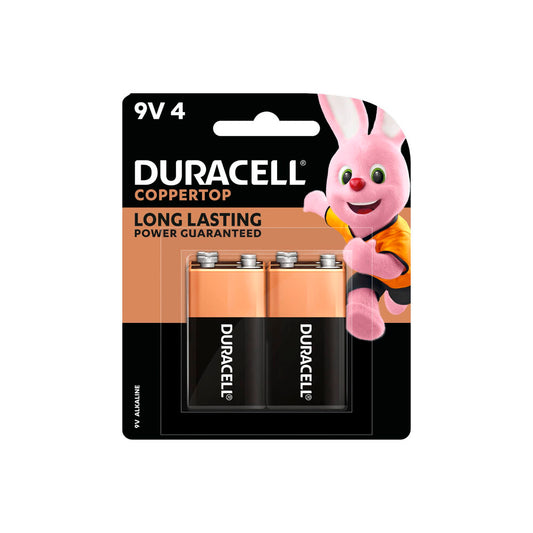 Duracell Coppertop 9v Alkaline Batteries - 4 Pack