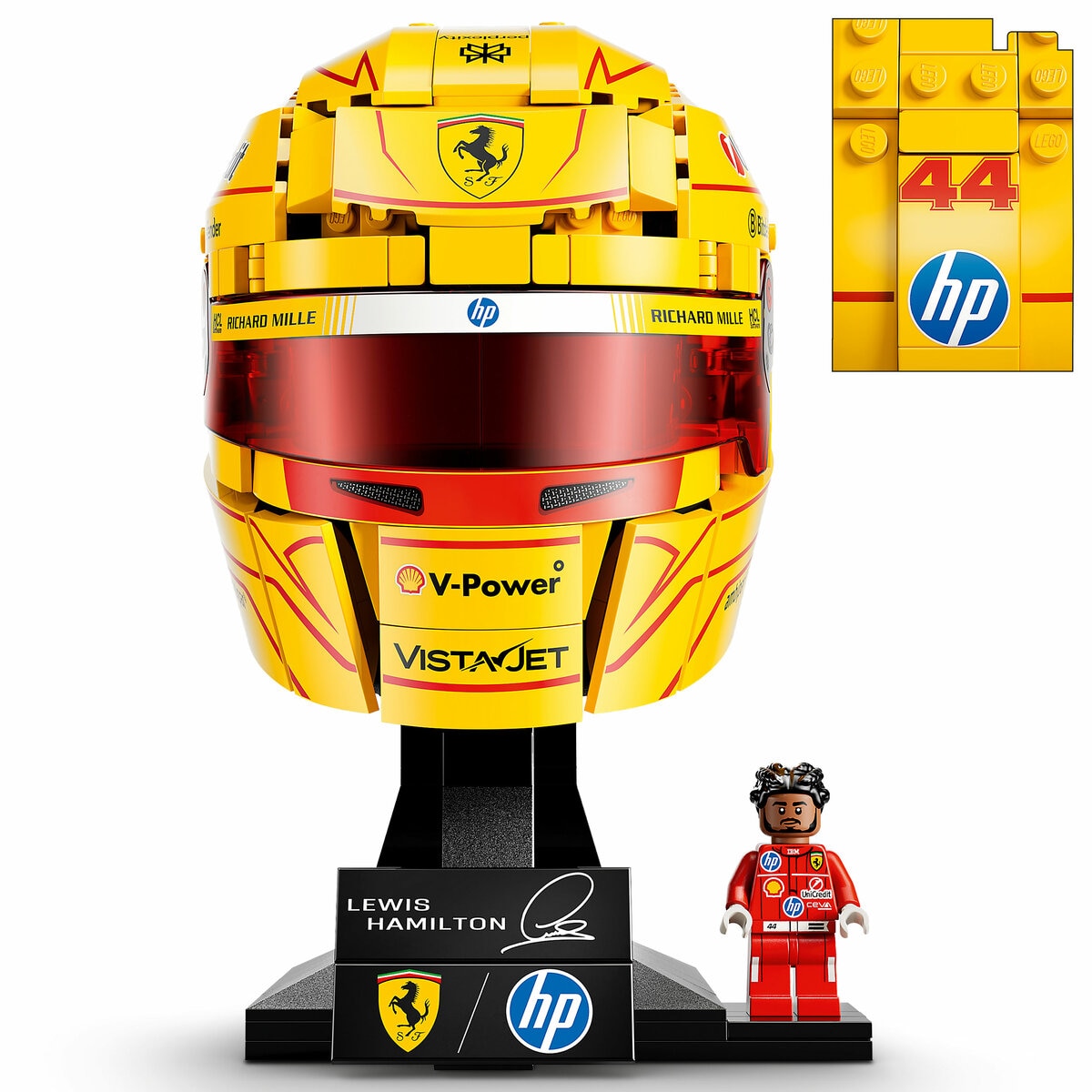 Lego F1 Lewis Hamilton Helmet Building Set Modena Yellow 43022 884 Pieces