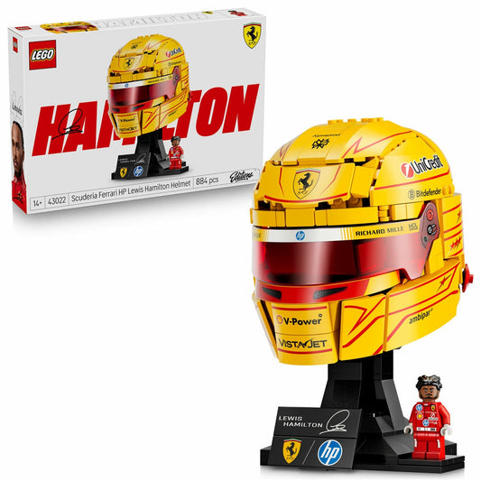 Lego F1 Lewis Hamilton Helmet Building Set Modena Yellow 43022 884 Pieces