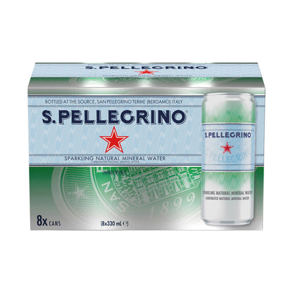 Sanpellegrino Natural Sparkling Cans 8x330ml