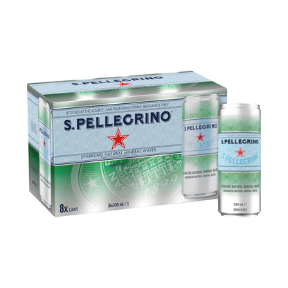 Sanpellegrino Natural Sparkling Cans 8x330ml