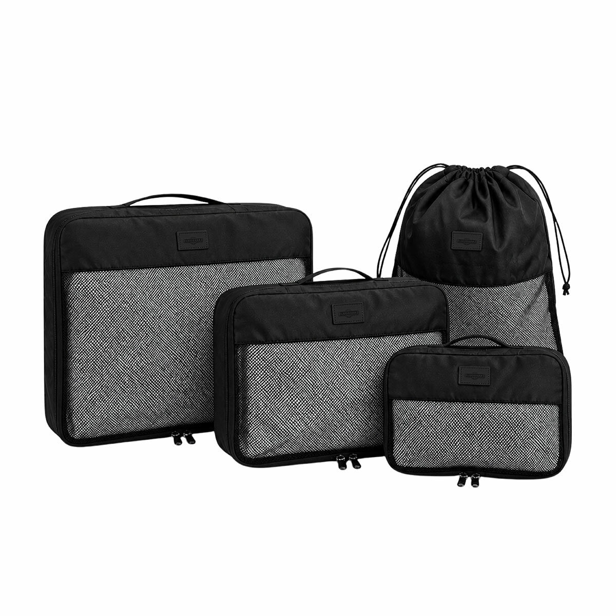 Globite 2-Piece Luggage Set with 4 Packing Cubes Black Polycarbonate
