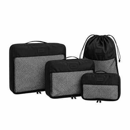 Globite 2-Piece Luggage Set with 4 Packing Cubes Black Polycarbonate