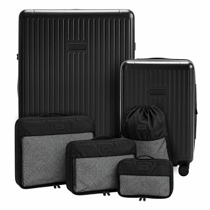 Globite 2-Piece Luggage Set with 4 Packing Cubes Black Polycarbonate