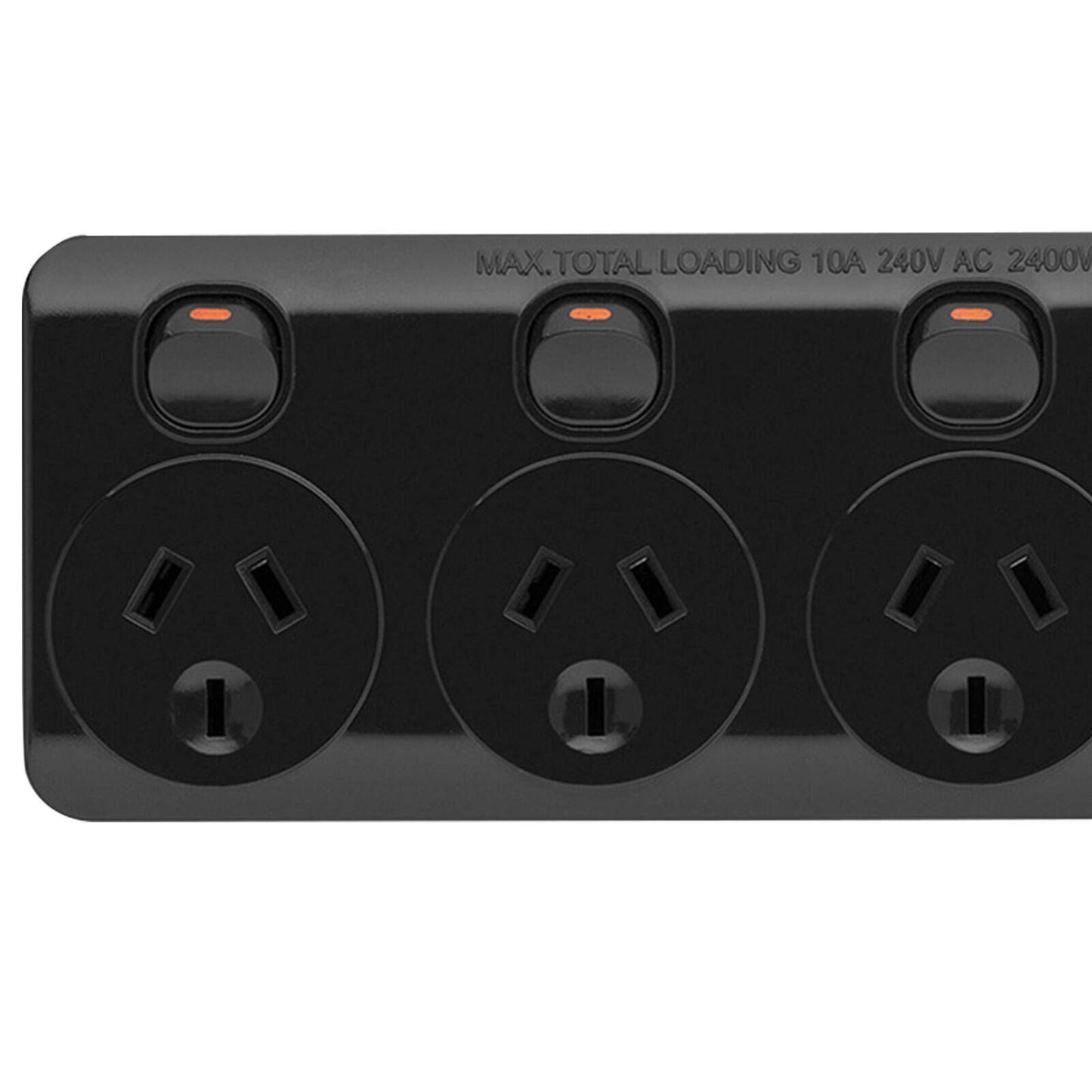 Arlec Black Surge Protected Powerboard - 4 Outlet - 3m