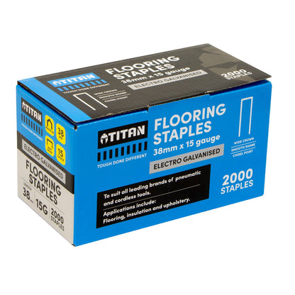 Titan Collated Flooring Staples - 15g x 38mm - 2000 Pack