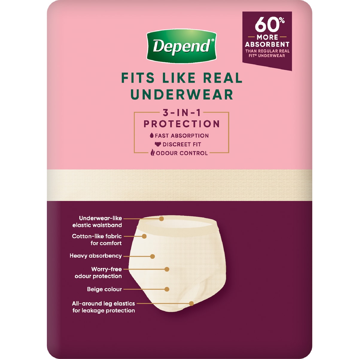 Depend Real Fit Super Incontinence Underwear For Women X-large 8 Pack