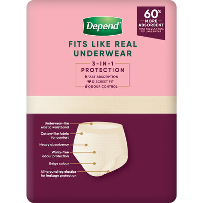 Depend Real Fit Super Incontinence Underwear For Women X-large 8 Pack