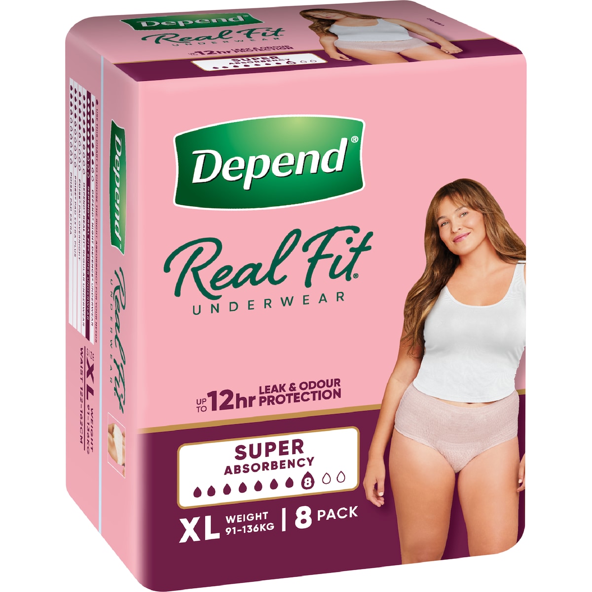 Depend Real Fit Super Incontinence Underwear For Women X-large 8 Pack