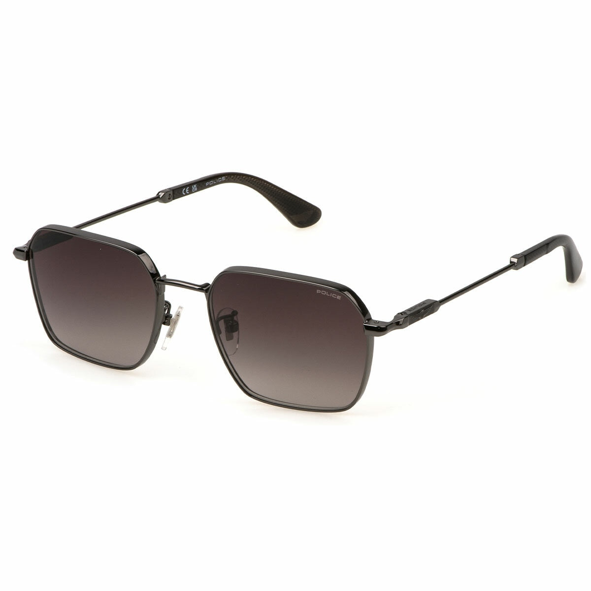 Police Men's Sunglasses SPLN41 550568 Geometric Gunmetal Brown Lenses