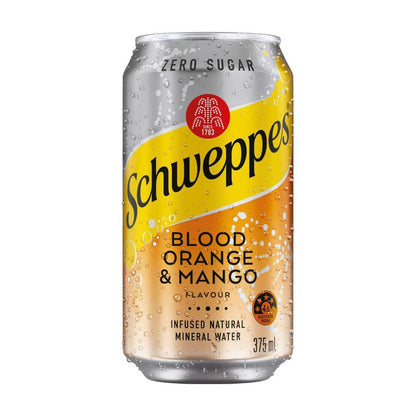 Schweppes Zero Sugar Blood Orange Infused Mineral Water Cans Multipack 10x375ml