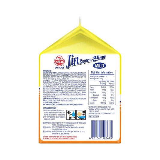 Ottogi Jin Ramen Mild 5x120g - 600g