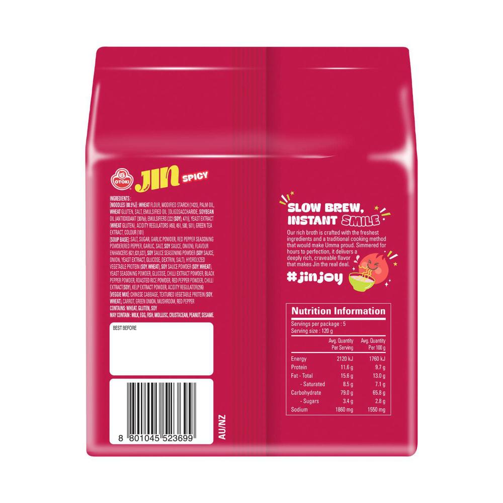 Ottogi Jin Ramen Spicy 5x120g - 600g
