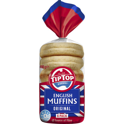 Tip Top English Muffins Original Bakery 6 Pack