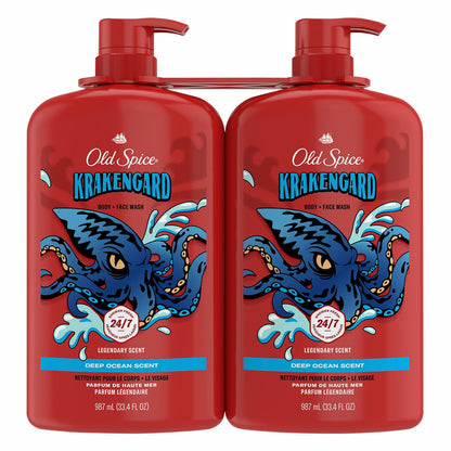 Old Spice Krakengard Body Wash Long-Lasting Scent 2 x 987mL