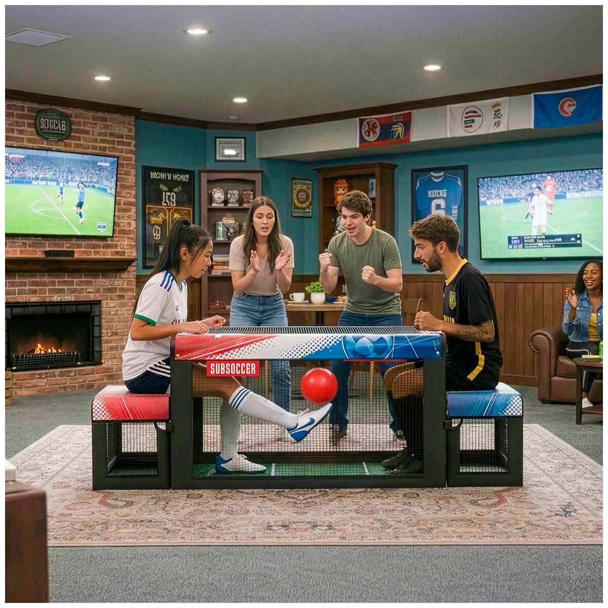 Subsoccer Compact C3 Bench Soccer Game SSC001 Multi-Colour Steel