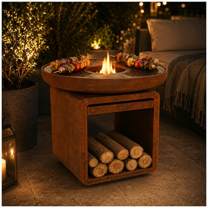 Glow Heavy Duty Fire Pit Grill GLOW2637 Rust Mild Steel