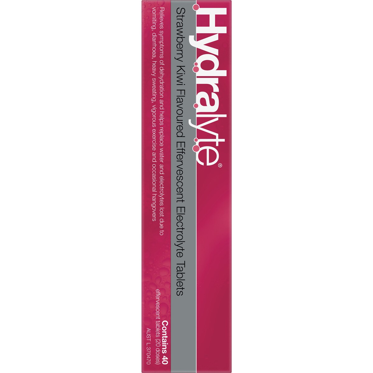 Hydralyte Effervescent Electrolyte Tablets Strawberry Kiwi 40 Pack