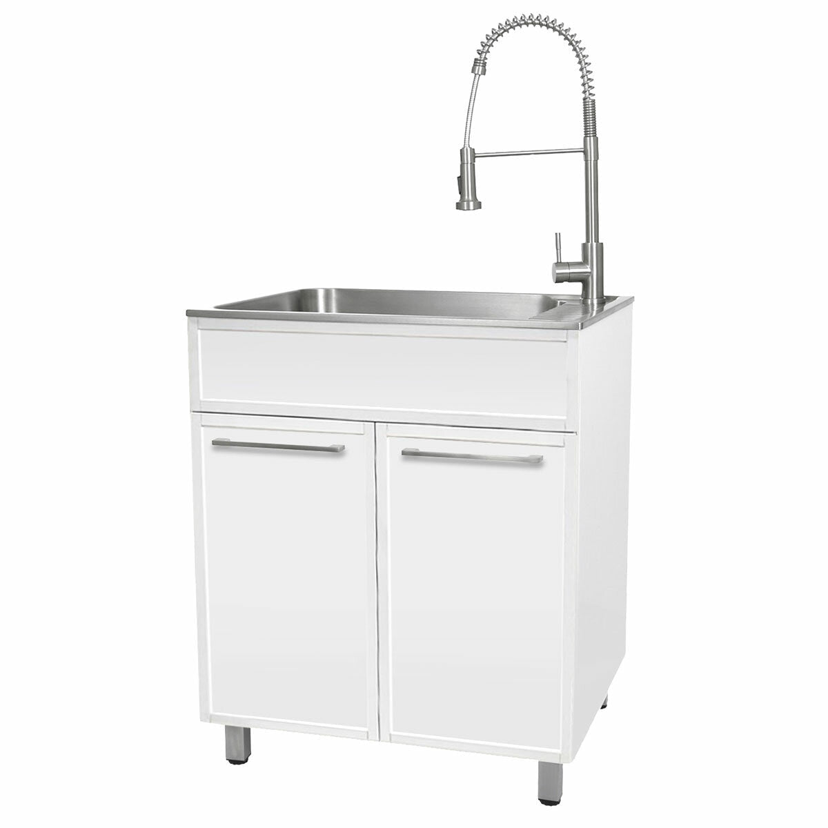 Presenza Slim Shaker Cabinet Sink & Chef Faucet QL022AU Matte White 72cm