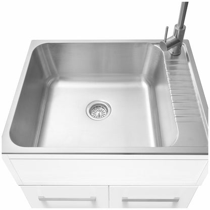 Presenza Slim Shaker Cabinet Sink & Chef Faucet QL022AU Matte White 72cm