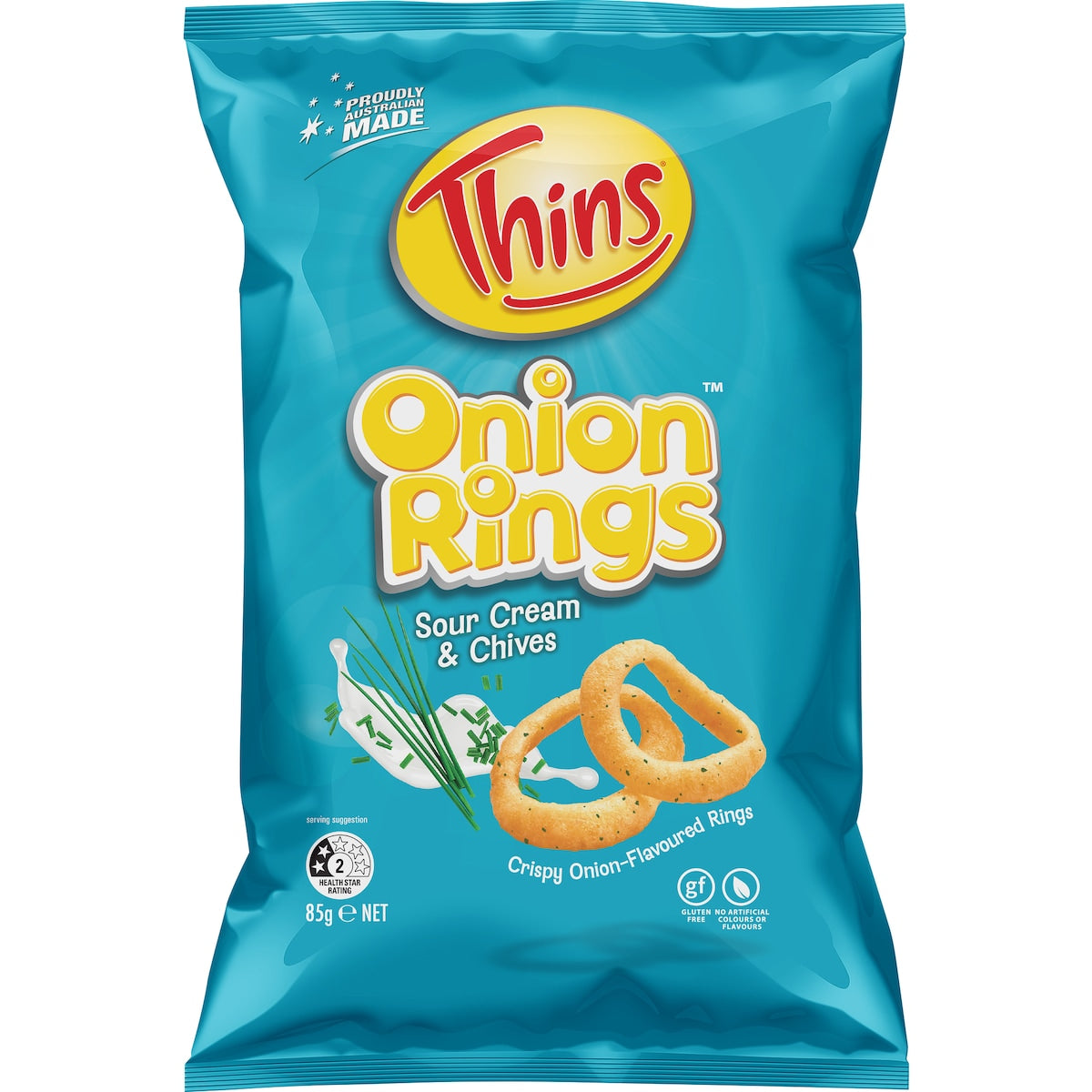 Thins Onion Rings Sour Cream & Chives 85g