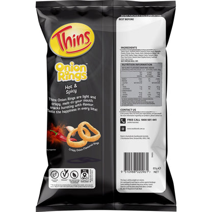 Thins Onion Rings Hot & Spicy 85g