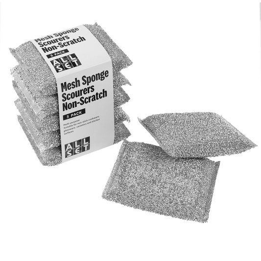 All Set Mesh Sponge Scourers Non-Scratch 5 Pack