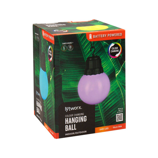 Lytworx Colour Changing Hanging Ball Light - 15cm