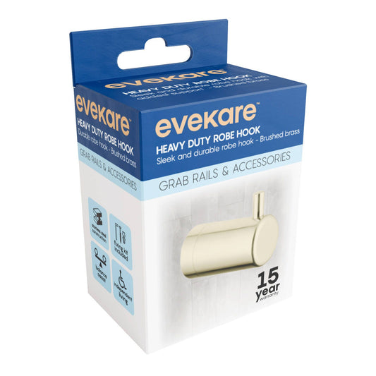 Evekare Brushed Brass Heavy Duty Robe Hook - 70 x 50 x 90mm