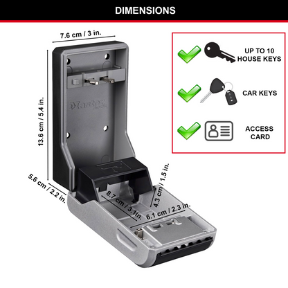 Master Lock Wall Mount Key Safe - 10 Keys - 76 x 136mm