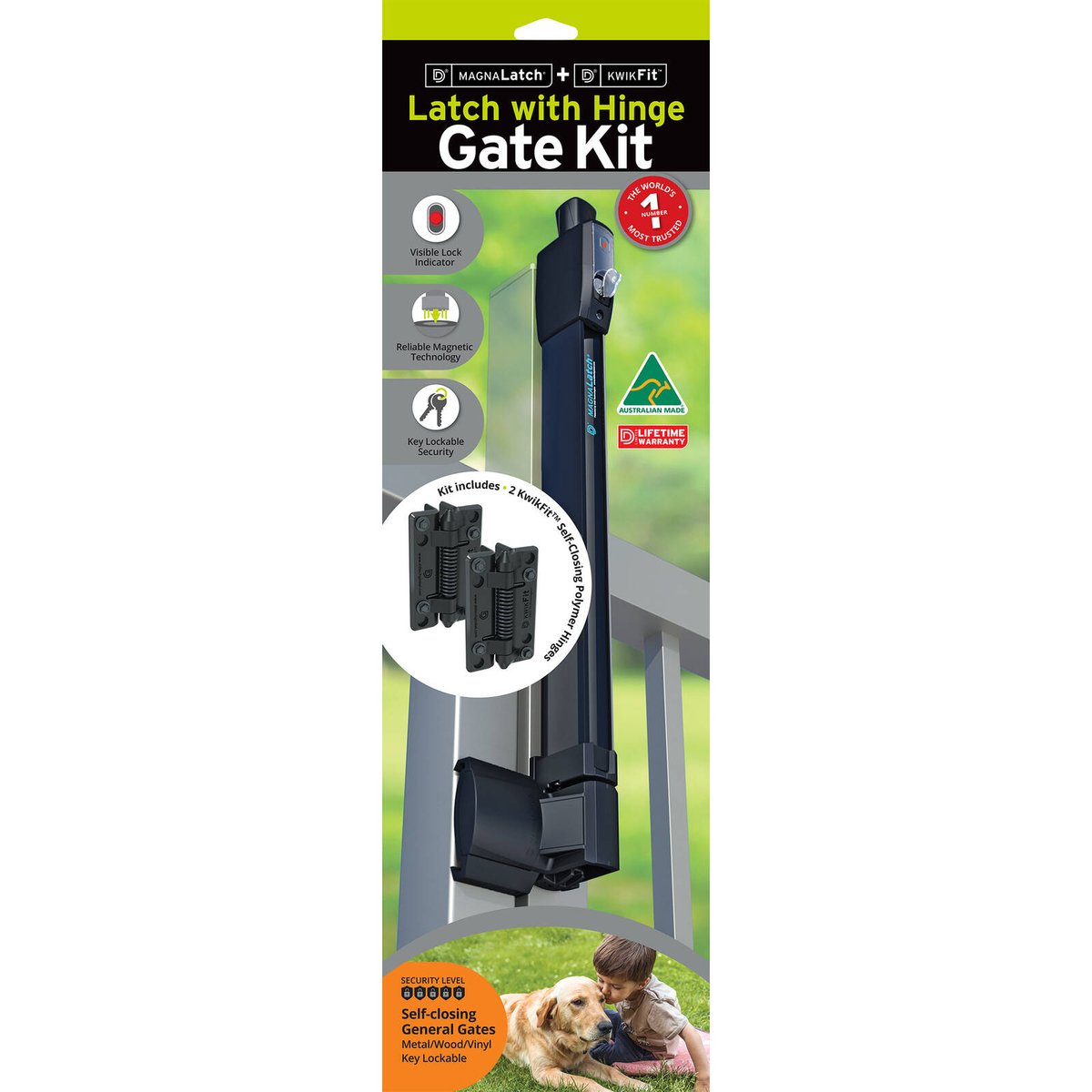Magnalatch Magnetic Gate Latch - 180mm - Super Strong Polymer - Key Lockable