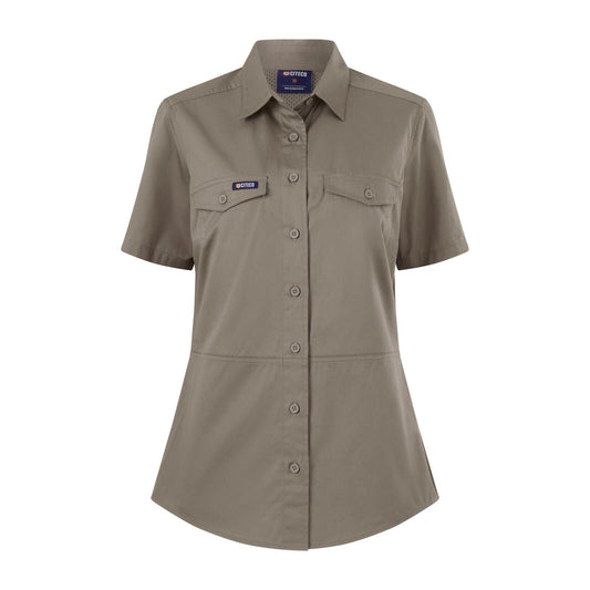 Citeco Womens Short Sleeve Shirt - Size 18 - Khaki