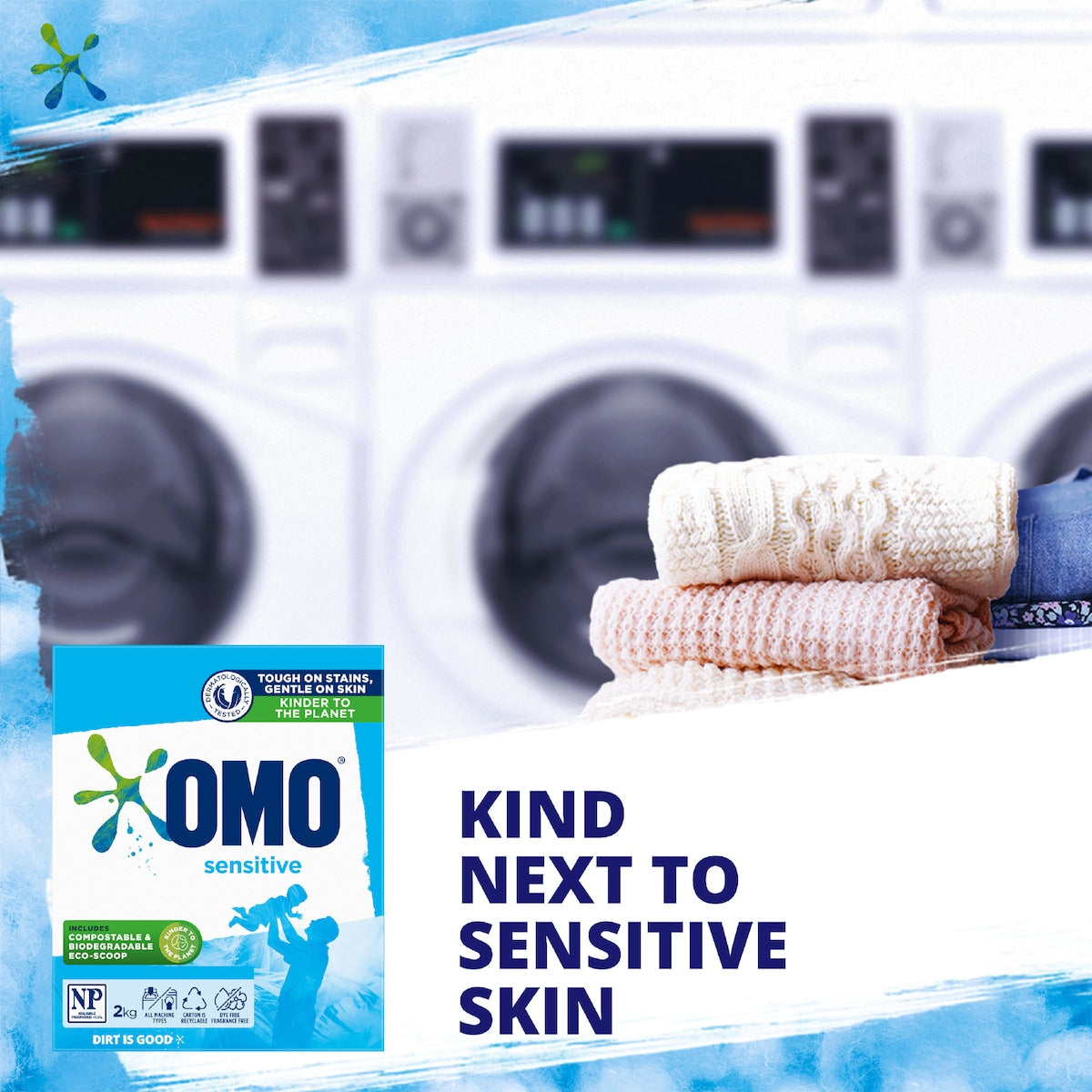 Omo Sensitive Laundry Powder Detergent 2kg