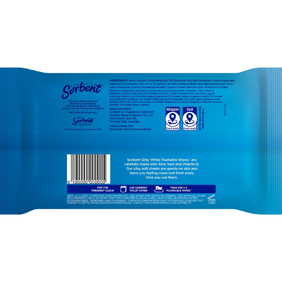 Sorbent Clean & Fresh Wipes 80 pack