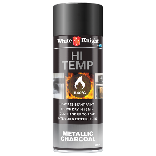 White Knight Hi Temp Spray Paint - Metallic Charcoal 300g