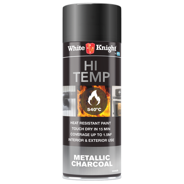 White Knight Hi Temp Spray Paint - Metallic Charcoal 300g