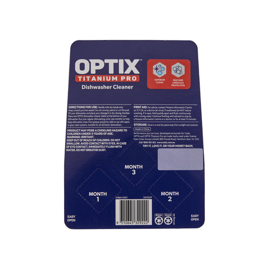 Optix Dishwasher eaning Pods - 3 pack