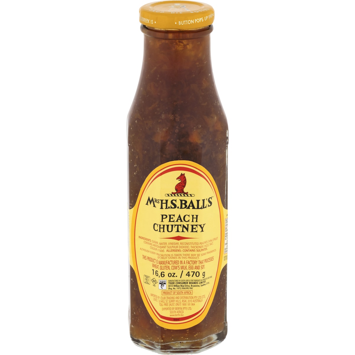 Mrs H.S. Ball's Chutney Peach 470g