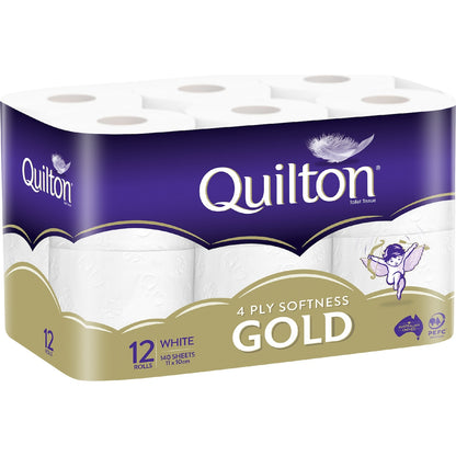 Quilton Gold 4 Ply Toilet Paper 12 Pack