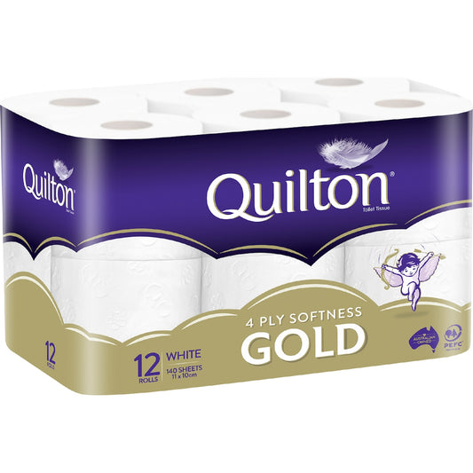 Quilton Gold 4 Ply Toilet Paper 12 Pack