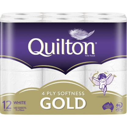 Quilton Gold 4 Ply Toilet Paper 12 Pack