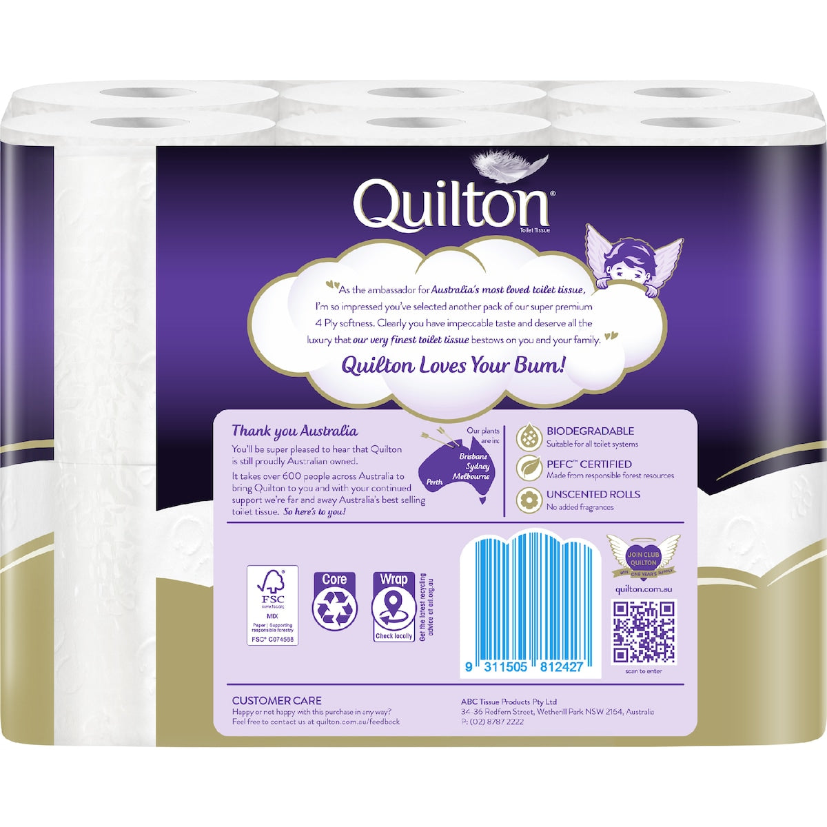 Quilton Gold 4 Ply Toilet Paper 12 Pack