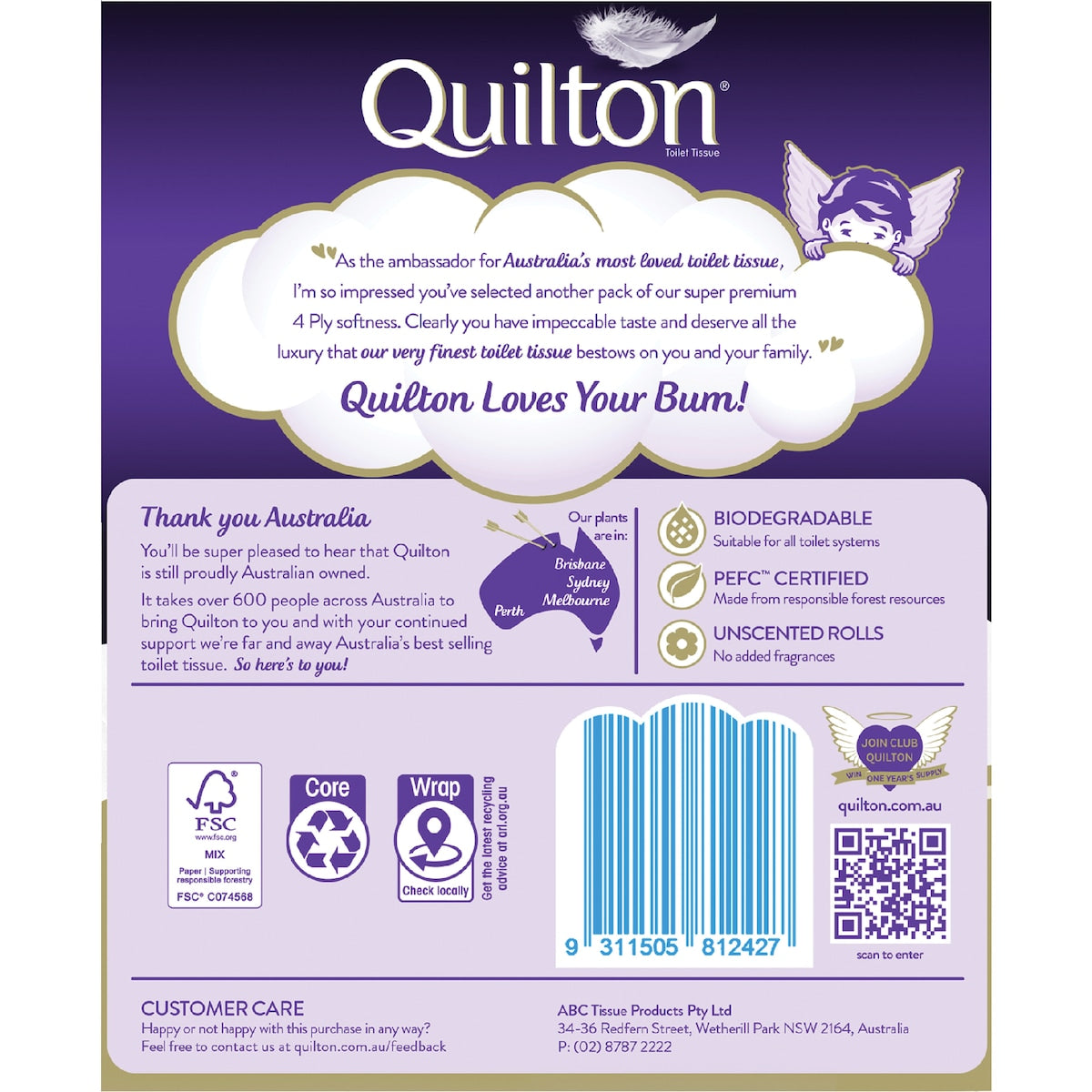 Quilton Gold 4 Ply Toilet Paper 12 Pack