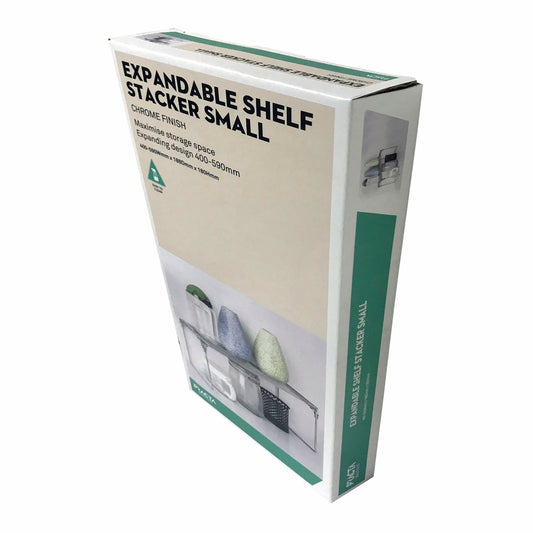 Practa Solutions Small Chrome Expandable Shelf Stacker - 400-590mm