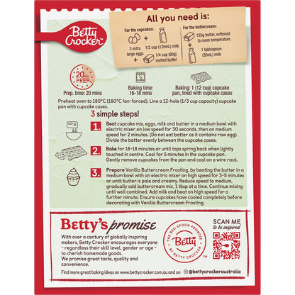 Betty Crocker Vanilla Gluten Free Cupcake Mix 460g
