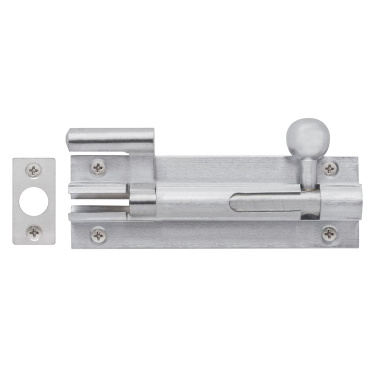 Delf 100 x 32 x 9.5mm Cranked Barrel Bolt Offset Satin Chrome