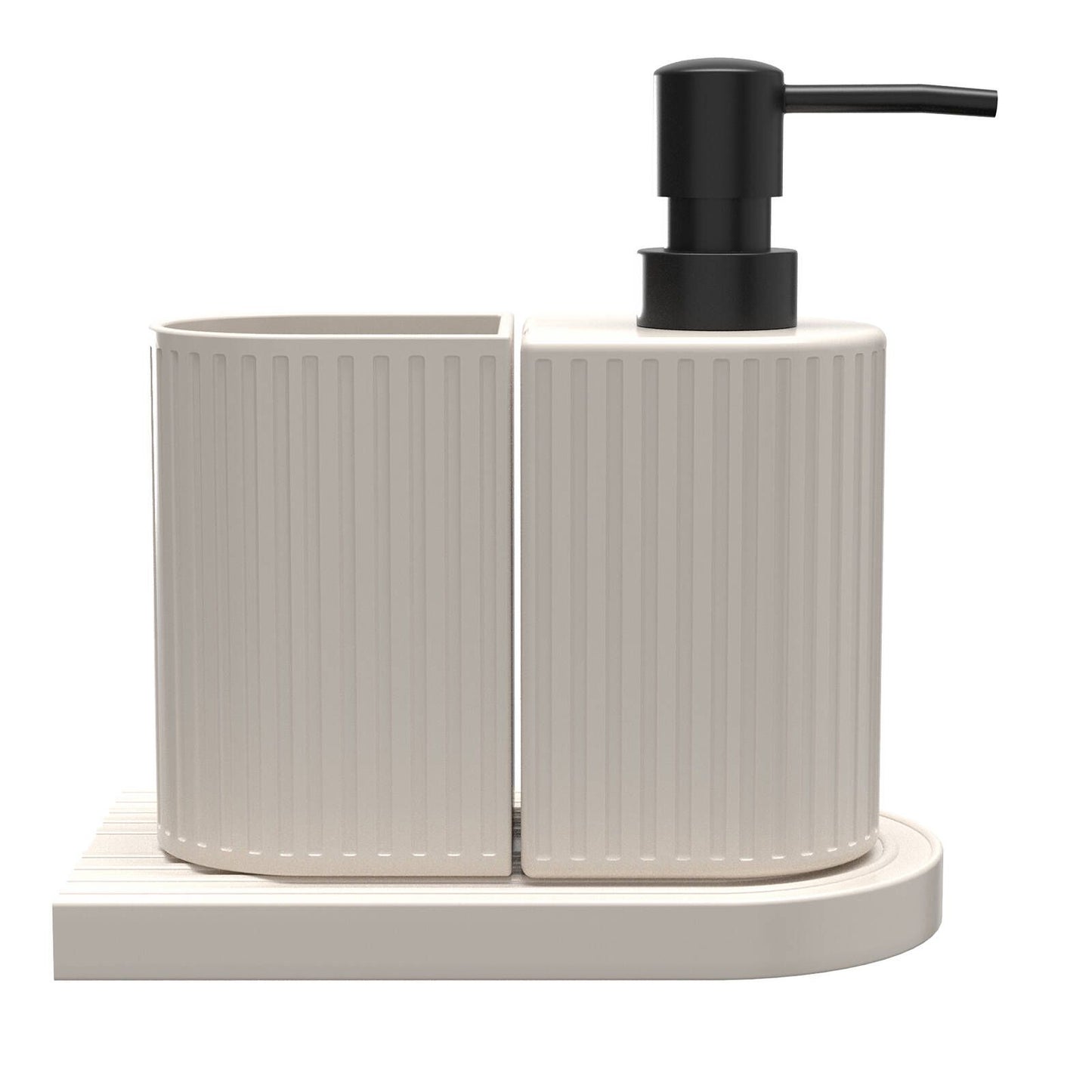 Astin Sinclair Blanc Ribbed 3 Piece Bathroom Set - 74 x 168mm - White