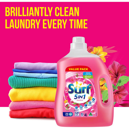 Surf Liquid Washing Detergent Tropical 80 Washes 4 l