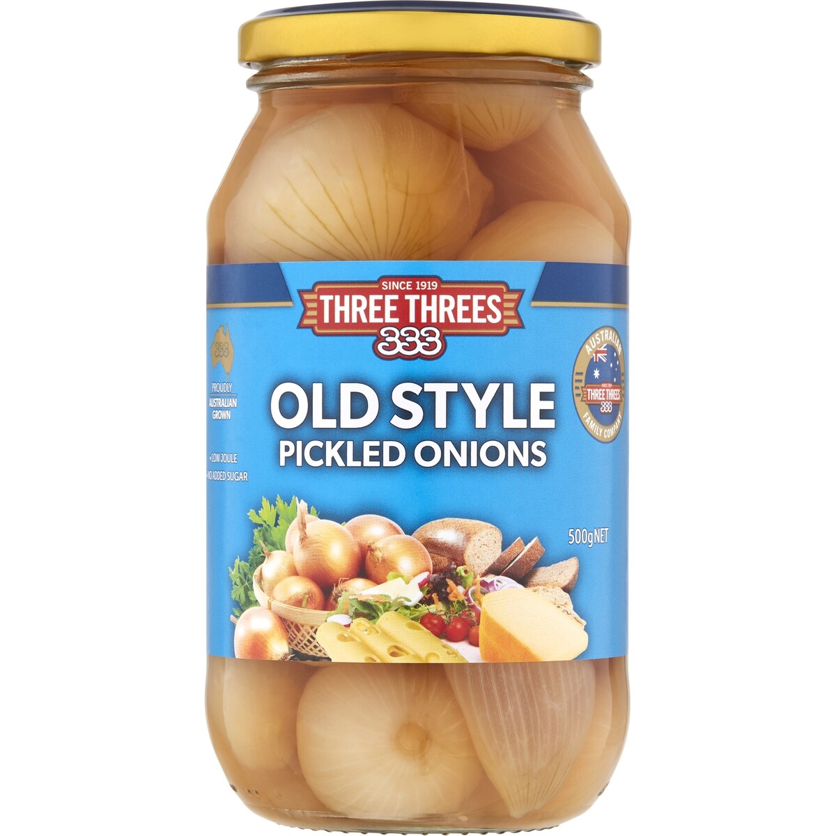 Three Threes Onions Pickled Old Style 500g